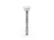 Princess Cut Vintage Pavé Solitaire Engagement Ring Setting | Milgrain Edges | Platinum