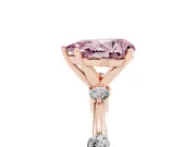 Pear-Shaped Bar Set Engagement Ring Setting for a Fancy Pink Lab-Grown Diamond | Rose Gold