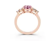 Round Cluster Side Stone Engagement Ring Setting for a Fancy Pink Lab-Grown Diamond | Rose Gold