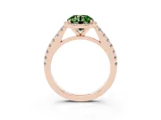 Round Halo Pavé Engagement Ring Setting for a Fancy Green Lab-Grown Diamond | Rose Gold