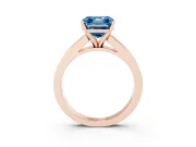 Asscher Cut Channel Engagement Ring Setting for a Fancy Blue Lab-Grown Diamond | Rose Gold
