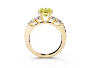 Round Five Stone Engagement Ring Setting for a Fancy Yellow Lab-Grown Diamond | Prong Set Side Stones | Yellow Gold