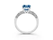 Asscher Cut Multi Row Pave Engagement Ring Setting for a Fancy Blue Lab-Grown Diamond | Platinum