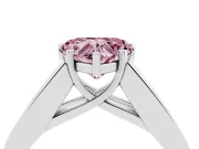 Heart-Shaped Channel-Set Engagement Ring Setting for a Fancy Pink Lab-Grown Diamond | Platinum