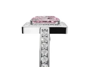 Radiant Cut Sectioned Halo Engagement Ring Setting for a Fancy Pink Lab-Grown Diamond | Sterling Silver