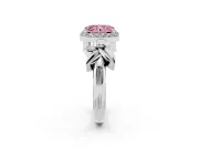 Radiant Cut Floral Halo Engagement Ring Setting for a Fancy Pink Lab-Grown Diamond | Sterling Silver
