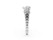Heart-Shaped Three Stone Engagement Ring Setting | Braided Band | White Gold