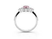 Emerald Cut Cluster Engagement Ring Setting for a Fancy Pink Lab-Grown Diamond | Platinum