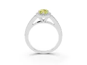 Marquise Split Shank Halo Engagement Ring Setting for a Fancy Yellow Lab-Grown Diamond | Platinum