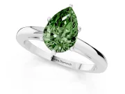 Pear-Shaped Plain Engagement Ring Setting for a Fancy Green Lab-Grown Diamond | Platinum