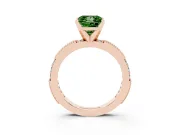 Princess Cut Vintage Pavé Engagement Ring Setting for a Fancy Green Lab-Grown Diamond | Rose Gold