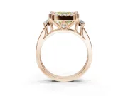 Asscher Cut Halo Engagement Ring Setting for a Fancy Yellow Lab-Grown Diamond | Graduated Channel Band | Rose Gold