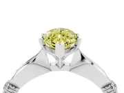 Marquise Floral Engagement Ring Setting for a Fancy Yellow Lab-Grown Diamond | Sterling Silver
