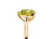Fancy Yellow Heart Cut Diamond Solitaire Ring Set in Yellow gold with Cathedral Band and Prong Setting