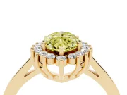Marquise Scalloped Halo Engagement Ring Setting for a Fancy Yellow Lab-Grown Diamond | Yellow Gold