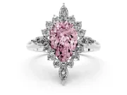 Pear-Shaped Engagement Ring Setting for a Fancy Pink Lab-Grown Diamond | Sterling Silver - Design NV-24790