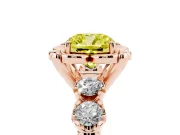Cushion Cut Floral Engagement Ring Setting for a Fancy Yellow Lab-Grown Diamond | Petal Frame | Rose Gold