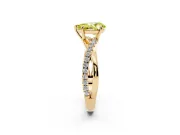Pear-Shaped Crossover Engagement Ring Setting for a Fancy Yellow Lab-Grown Diamond | Yellow Gold