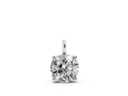 Round Lab-Grown Diamond Solitaire Pendant Necklace | Open Prong Head | White Gold