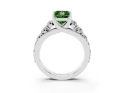 Princess Cut Engagement Ring Setting for a Fancy Green Lab-Grown Diamond | White Gold - Design NV-24645