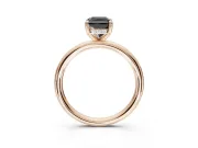 Radiant Cut Hidden Halo Engagement Ring Setting for a Black Center | Thin Plain Band | Rose Gold