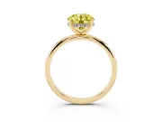 Fancy Yellow Round Cut Diamond Solitaire Engagement Ring Set in Yellow gold with Prong Setting and Polished Band