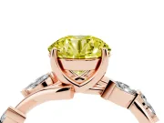 Round Twisted Vine Engagement Ring Setting for a Fancy Yellow Lab-Grown Diamond | Rose Gold