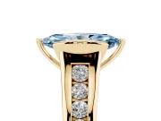 Marquise Half Bezel Engagement Ring Setting for a Fancy Blue Lab-Grown Diamond | Yellow Gold