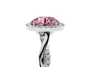 Round Twist Halo Engagement Ring Setting for a Fancy Pink Lab-Grown Diamond | Sterling Silver