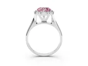 Heart-Shaped Halo Engagement Ring Setting for a Fancy Pink Lab-Grown Diamond | Square Profile Band | White Gold