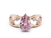 Pear-Shaped Loop Engagement Ring Setting for a Fancy Pink Lab-Grown Diamond | Rose Gold