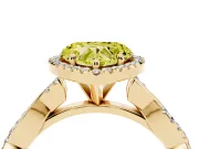 Heart-Shaped Twisted Halo Engagement Ring Setting for a Fancy Yellow Lab-Grown Diamond | Yellow Gold