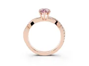 Pear-Shaped Crossover Engagement Ring Setting for a Fancy Pink Lab-Grown Diamond | Rose Gold