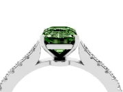 Emerald Cut Pavé Engagement Ring Setting for a Fancy Green Lab-Grown Diamond | Sterling Silver - Design NV-24454