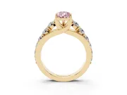 Pear-Shaped Engagement Ring Setting for a Fancy Pink Lab-Grown Diamond | Yellow Gold - Design NV-24645