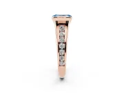 Emerald Cut Half Bezel Engagement Ring Setting for a Fancy Blue Lab-Grown Diamond | Rose Gold