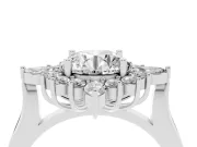 Round Cluster Halo Engagement Ring Setting | White Gold