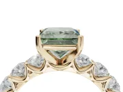 Princess Cut Engagement Ring Setting for a Fancy Green Lab-Grown Diamond | Yellow Gold - Design NV-24455