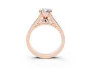 Marquise Cut Diamond Channel Set Solitaire Engagement Ring Set in Rose gold with Prong Setting