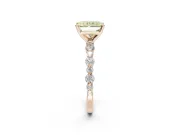 Radiant Cut Pavé Engagement Ring Setting for a Fancy Yellow Lab-Grown Diamond | Alternating Accents | Rose Gold