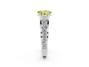 Oval Graduated Engagement Ring Setting for a Fancy Yellow Lab-Grown Diamond | Sterling Silver