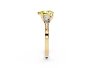 Pear-Shaped Hidden Halo Three Stone Engagement Ring Setting for a Fancy Yellow Lab-Grown Diamond | Yellow Gold