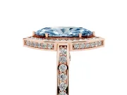 Marquise Sectioned Halo Engagement Ring Setting for a Fancy Blue Lab-Grown Diamond | Rose Gold