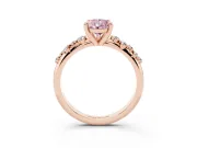Pear-Shaped Graduated Accent Engagement Ring Setting for a Fancy Pink Lab-Grown Diamond | Rose Gold