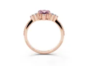 Radiant Cut Cluster Engagement Ring Setting for a Fancy Pink Lab-Grown Diamond | Rose Gold