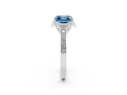 Asscher Cut Floral Pavé Engagement Ring Setting for a Fancy Blue Lab-Grown Diamond | Platinum