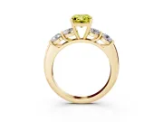 Radiant Cut Five Stone Engagement Ring Setting for a Fancy Yellow Lab-Grown Diamond | Plain Band | Yellow Gold