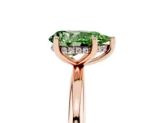 Fancy Green Pear Cut Diamond Solitaire Engagement Ring Set in Rose gold with Prong Setting and Polished Band