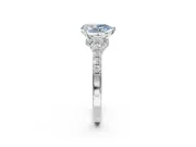 Pear-Shaped Pavé Engagement Ring Setting for a Fancy Blue Lab-Grown Diamond | Crossover Gallery | Sterling Silver