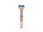 Asscher Cut Engagement Ring Setting for a Fancy Blue Lab-Grown Diamond | Rose Gold - Design NV-24643
